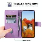 For iPhone 16e TTUDRCH Embossed Line Splicing Leather Phone Case(Purple) - 3