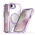 For iPhone 16e MagSafe Magnetic Clear Phone Case(Purple) - 1