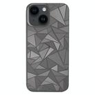 For iPhone 15 Rhombus Pattern Sticker Frosted Phone Back Film(Silver) - 1