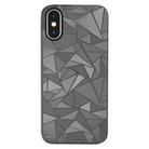 For iPhone XS Max Rhombus Pattern Sticker Frosted Phone Back Film(Silver) - 1