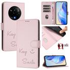 For Realme 14 Pro 5G Smile Embossing RFID Leather Phone Case(Pink) - 1