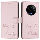 For Realme 14 Pro 5G Smile Embossing RFID Leather Phone Case(Pink) - 2