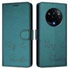 For Realme 14 Pro 5G Smile Embossing RFID Leather Phone Case(Peacock Green) - 2