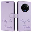 For Realme 14 Pro 5G Smile Embossing RFID Leather Phone Case(Light Purple) - 2