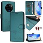 For Realme 14 Pro+ 5G Smile Embossing RFID Leather Phone Case(Peacock Green) - 1