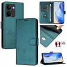 For Realme P3 Ultra 5G Smile Embossing RFID Leather Phone Case(Peacock Green) - 1
