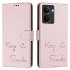 For Realme P3 5G Smile Embossing RFID Leather Phone Case(Pink) - 2