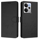 For Realme 14 5G / 14T 5G Global Smile Embossing RFID Leather Phone Case(Black) - 2