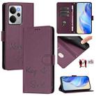 For Realme 14 5G / 14T 5G Global Smile Embossing RFID Leather Phone Case(Violet) - 1