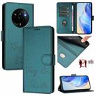 For Realme Narzo 80 Pro / 14 Pro 5G India Smile Embossing RFID Leather Phone Case(Peacock Green) - 1