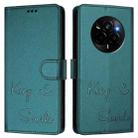 For Realme Narzo 80 Pro / 14 Pro 5G India Smile Embossing RFID Leather Phone Case(Peacock Green) - 2