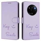 For Realme Narzo 80 Pro / 14 Pro 5G India Smile Embossing RFID Leather Phone Case(Light Purple) - 2