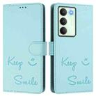 For Realme 14x Global / V70 5G / C75 5G Smile Embossing RFID Leather Phone Case(Mint Green) - 2