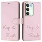 For Realme 14x Global / V70 5G / C75 5G Smile Embossing RFID Leather Phone Case(Pink) - 2