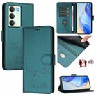 For Realme 14x Global / V70 5G / C75 5G Smile Embossing RFID Leather Phone Case(Peacock Green) - 1