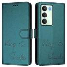 For Realme 14x Global / V70 5G / C75 5G Smile Embossing RFID Leather Phone Case(Peacock Green) - 2