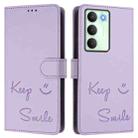 For Realme 14x Global / V70 5G / C75 5G Smile Embossing RFID Leather Phone Case(Light Purple) - 2
