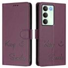 For Realme 14x Global / V70 5G / C75 5G Smile Embossing RFID Leather Phone Case(Violet) - 2