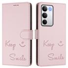 For Realme C71 4G Global Smile Embossing RFID Leather Phone Case(Pink) - 2