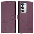 For Realme C71 4G Global Smile Embossing RFID Leather Phone Case(Violet) - 2