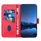 For Itel S25 YX0070 Carbon Fiber Buckle Leather Phone Case with Lanyard(Red) - 3