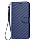 For Itel S25 YX0070 Carbon Fiber Buckle Leather Phone Case with Lanyard(Royal Blue) - 2
