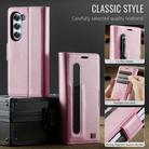 For Samsung Galaxy Z Fold6 5G AutSpace A11 Side Buckle MagSafe Magnetic RFID Phone Leather Case(Rose Gold) - 2