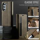 For Samsung Galaxy Z Fold5 5G AutSpace A11 Side Buckle MagSafe Magnetic RFID Phone Leather Case(Coffee) - 2