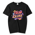 Orange Alphabet Printed Round Neck Modal Short Sleeve T-shirt Print On Your Demand, Size:M(Black) - 1