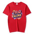 Orange Alphabet Printed Round Neck Modal Short Sleeve T-shirt Print On Your Demand, Size:XL(Red) - 1
