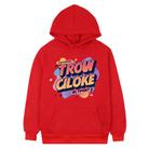 Orange Alphabet Printed Fleece Hooded Sweatshirt Print On Your Demand, Size:XS(Red) - 1