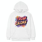 Orange Alphabet Printed Fleece Hooded Sweatshirt Print On Your Demand, Size:XXL(White) - 1
