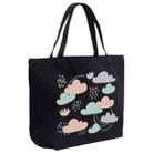 Clouds Printed Canvas Handbag Digital Print On Your Demand, Size:30x40x10cm(Black) - 1