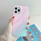 For iPhone 12 mini Marble Pattern Soft TPU Protective Case(Pink Green Gradient) - 1