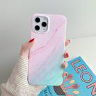 For iPhone 12 / 12 Pro Marble Pattern Soft TPU Protective Case(Pink Green Gradient) - 1