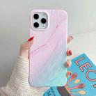 For iPhone 12 Pro Max Marble Pattern Soft TPU Protective Case(Pink Green Gradient) - 2