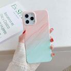 For iPhone 12 Pro Max Marble Pattern Soft TPU Protective Case(Orange Green Gradient) - 1