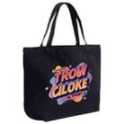 Orange Alphabet Printed Canvas Handbag Digital Print On Your Demand, Size:20x30x10cm(Black) - 1