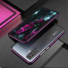 For Vivo X50 & X50 Pro Aluminum Alloy Shockproof Protective Bumper Frame(Black Purple) - 2