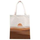Sunset Printed Canvas Handbag Digital Print On Your Demand, Size:30x25cm(Beige) - 1
