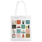 Grid Printed Canvas Handbag Digital Print On Your Demand, Size:40x35cm(White) - 1