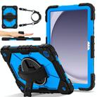 For Samsung Galaxy Tab A9+ Contrast Color Robot Silicone Hybrid PC Tablet Case(Black Blue) - 1