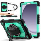 For Samsung Galaxy Tab A9 Contrast Color Robot Silicone Hybrid PC Tablet Case(Black Mint Green) - 1