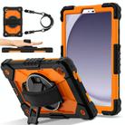 For Samsung Galaxy Tab A9 Contrast Color Robot Silicone Hybrid PC Tablet Case(Black Orange) - 1