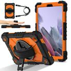 For Samsung Galaxy Tab A7 Lite Contrast Color Robot Silicone Hybrid PC Tablet Case(Black Orange) - 1