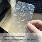 For iPhone 14 Plus Frosted Sticker Phone Back Film(3D Rhombus) - 3