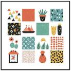 Grid Decorative Painting with PS Frame Print On Your Demand, Size:90x90cm - 1