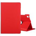 For Samsung Galaxy Tab A7 T500 Litchi Texture Horizontal Flip 360 Degrees Rotation Leather Case with Holder(Red) - 1