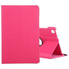 For Samsung Galaxy Tab A7 T500 Litchi Texture Horizontal Flip 360 Degrees Rotation Leather Case with Holder(Rose Red) - 1