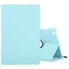 For Samsung Galaxy Tab A7 T500 Litchi Texture Horizontal Flip 360 Degrees Rotation Leather Case with Holder(Sky Blue) - 1